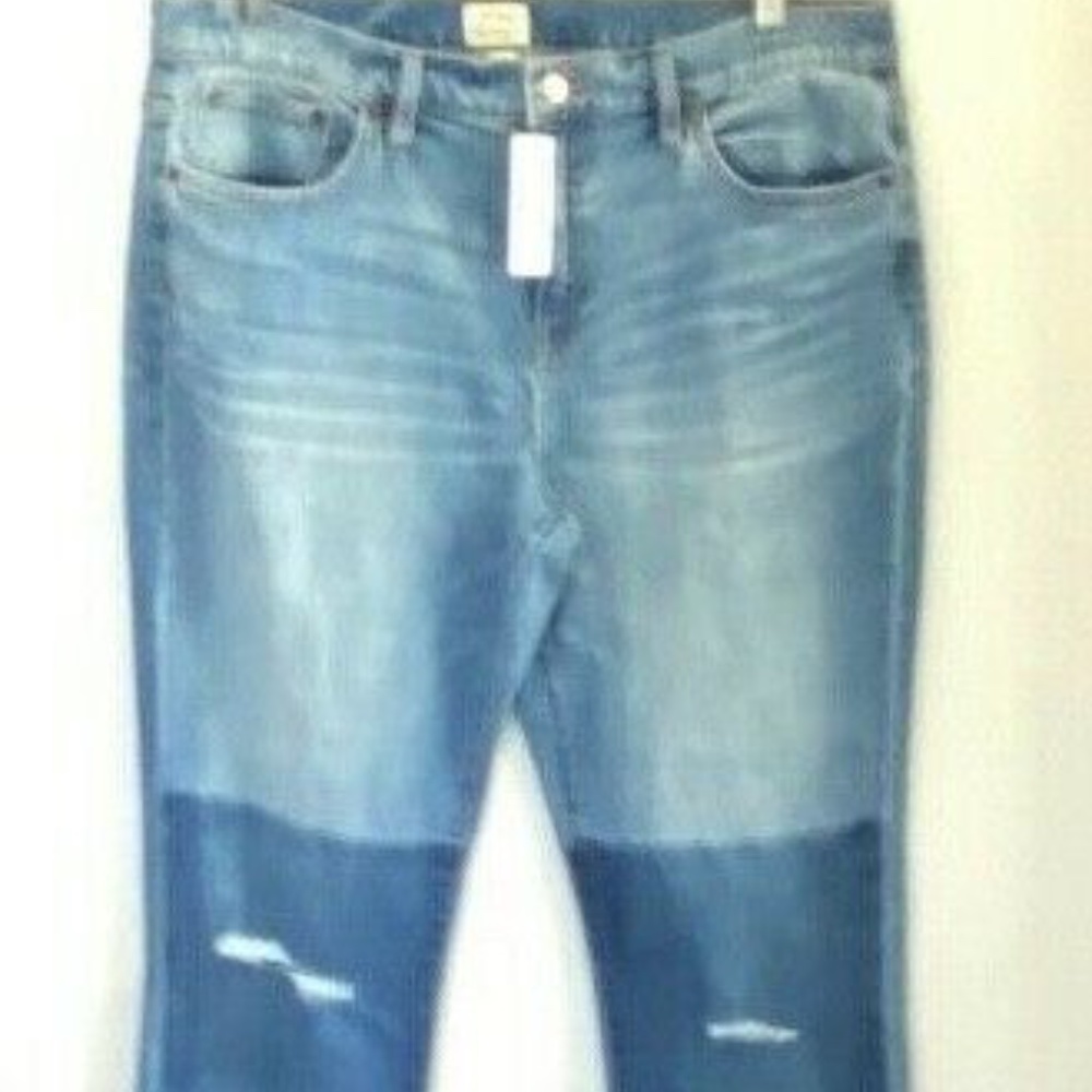 NWT J.Crew Slim BF Distressed Shadow Patch Jeans - Picture 2 of 11